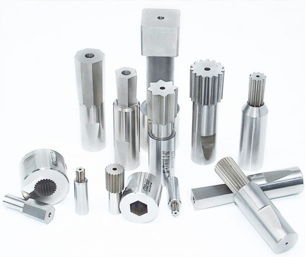 Rotary broaches: hex broach, square, rectangle, torx, serrations, spline, involute spline, missint teeth, double d, double hexagon, double square, keyways, rectangle and triangle