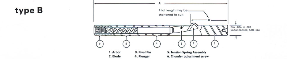 RBT ultra deburring tool type B drawing