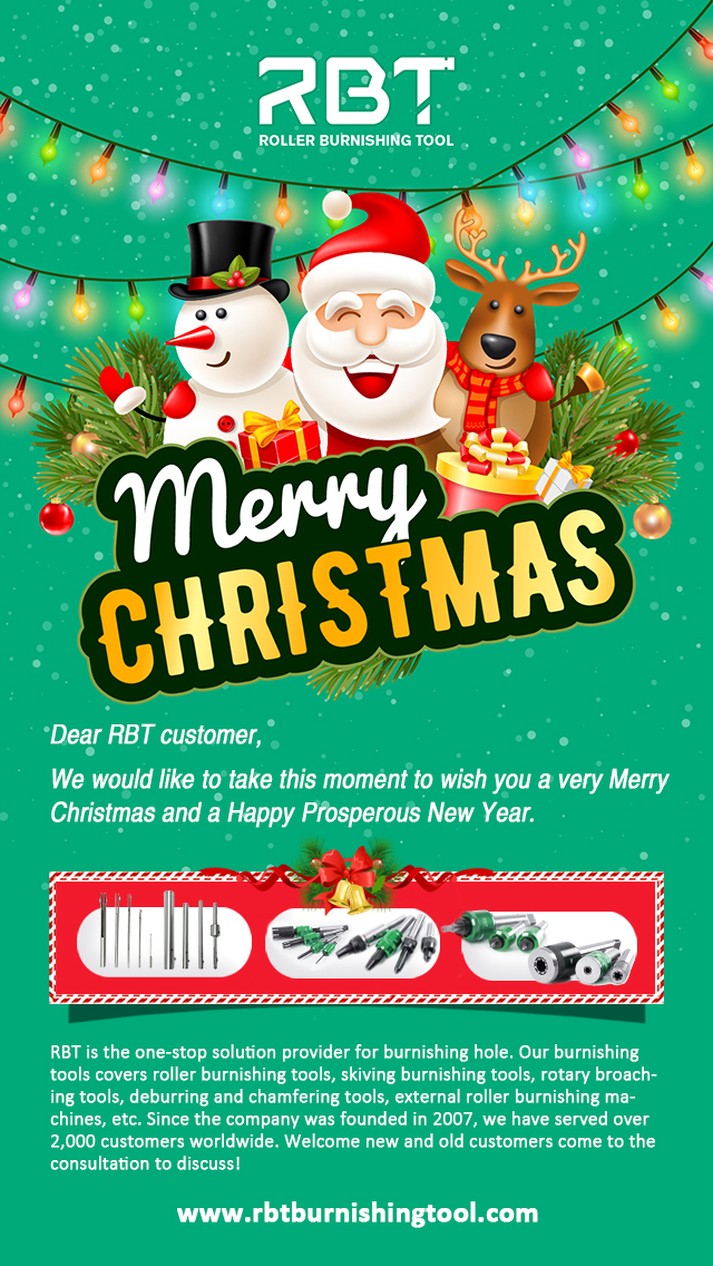 www.rbtburnishingtool.com Merry Christmas, roller burnishing tool, New Year, RBT, RBT customer